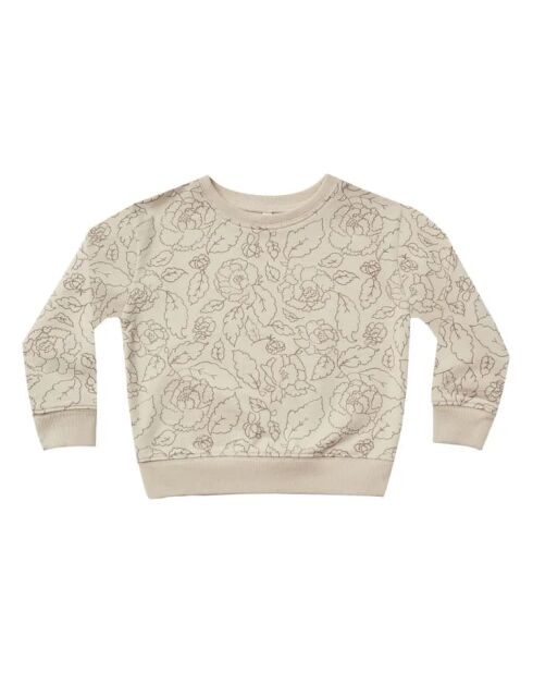 Cremefarbenes Sweatshirt aus Baumwolle mit Rundhalsausschnitt