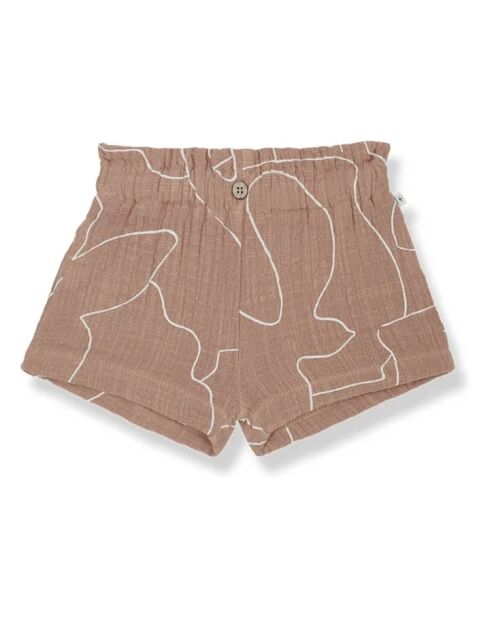 Shorts Graziella in cotone a fiori albicocca
