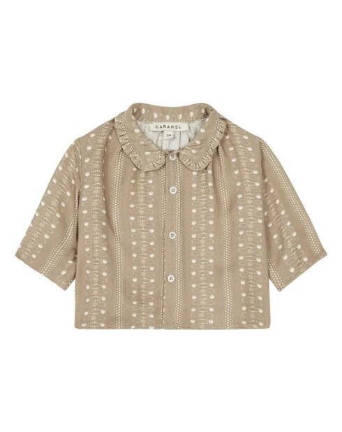 Blusa beige a maniche lunghe Tern baby