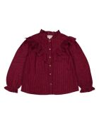 Blusa Figue bordeaux a maniche lunghe in lurex