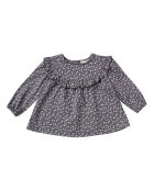 Blusa Victoria blu grigia a maniche lunghe