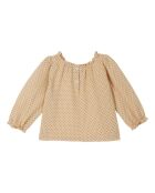 Blusa rosa a pois in cotone a manica lunga