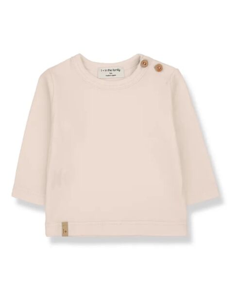T-shirt Noelle in cotone a manica lunga beige rosé