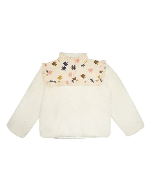Cremefarbenes Fleece-Sweatshirt mit Sternmotiv Anaïs