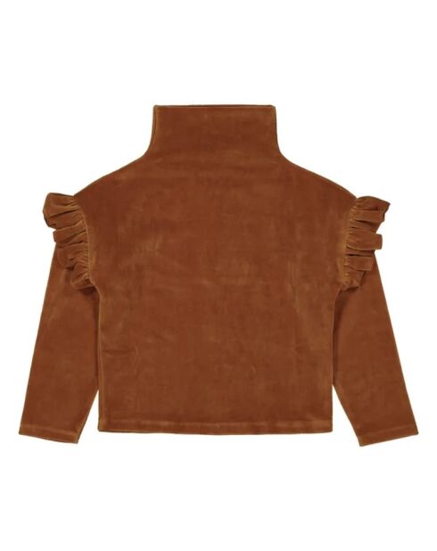 Alison Camel Rundhals-Sweatshirt aus Baumwolle