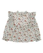 Amond ecru katoenen blouse met lange mouwen