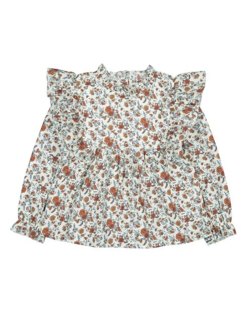 Blusa Amond ecru in cotone a manica lunga