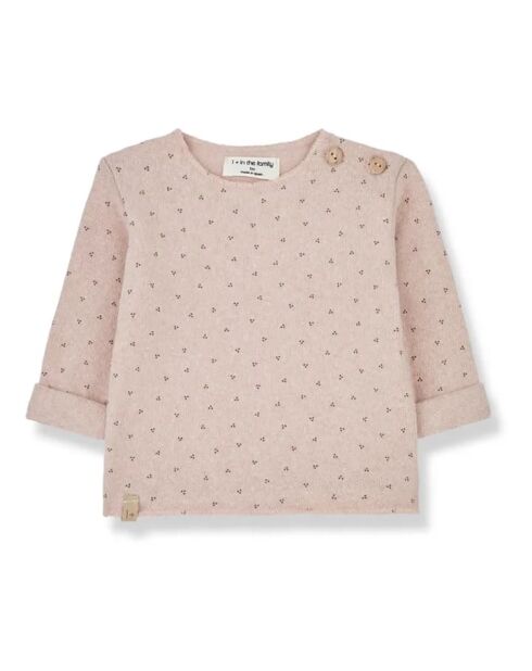 T-shirt Jutta rosa chiaro a manica lunga in materiale riciclato