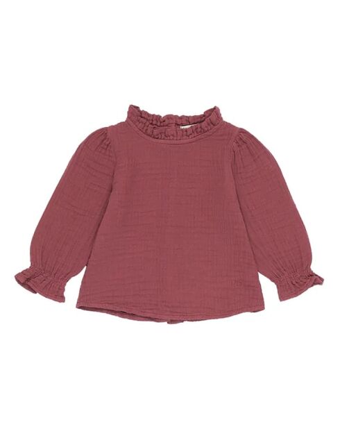 Blusa Julieta Responsible in cotone a maniche lunghe rosso lampone