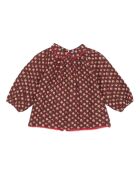 Blusa Jaya in cotone a manica lunga color cioccolato