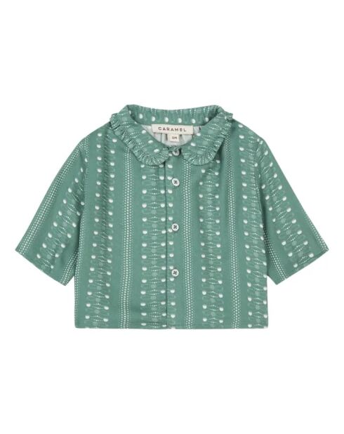 Blusa a maniche lunghe blu verde Tern baby