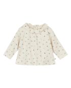 Colerette Eba ecru katoenen blouse met lange mouwen