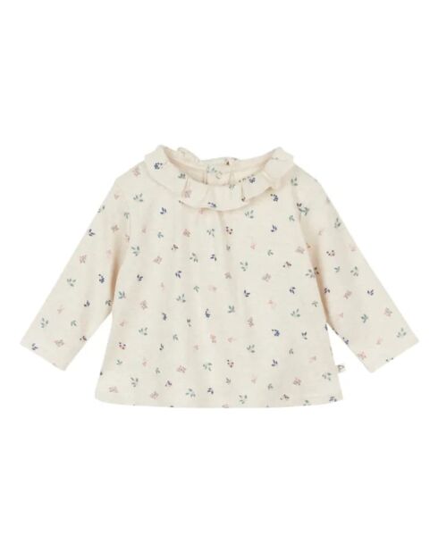 Blusa Colerette Eba in cotone a manica lunga ecru