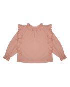 Blusa rosa Manon in cotone a manica lunga