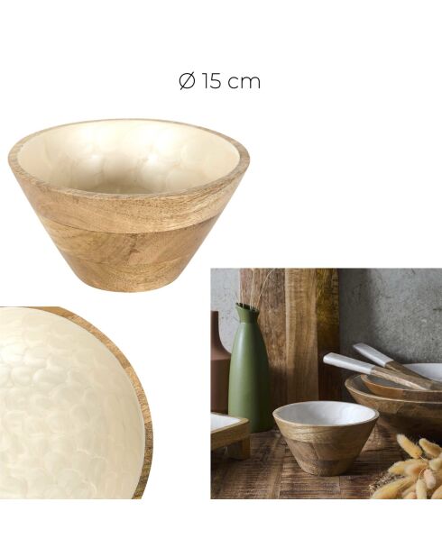 Set de 4 cuencos de mango Nerina beige - D. 15 cm