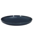 Juego de vajilla de 12 piezas de gres azul, 27,3 x 2,6 x 27,3 cm