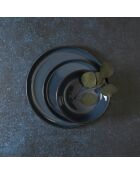 Juego de vajilla de 12 piezas de gres azul, 27,3 x 2,6 x 27,3 cm