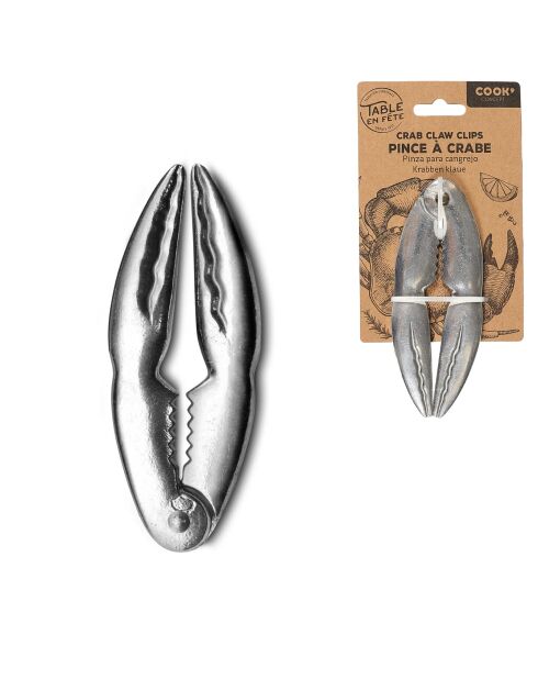 Juego de 4 garras de cangrejo plateadas, 13,5 x 1 x 5 cm