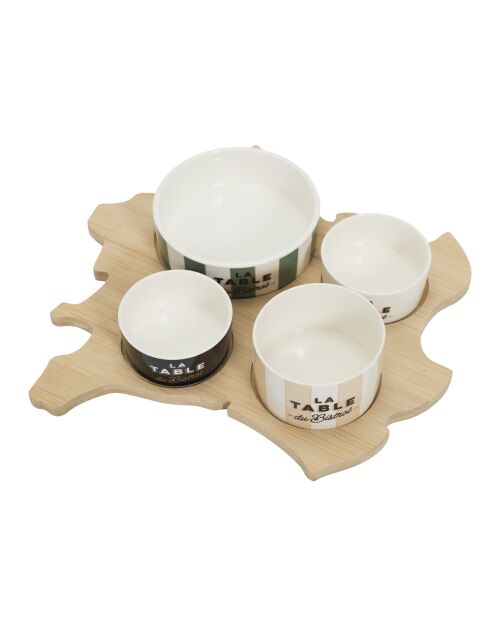 Tabla de aperitivos Bistrot France, color beige, 28 x 5,7 x 27 cm