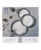 Set da tavola 12 pezzi Elysia bianco grigio - 26,5 x 2,8 x 2,8 cm