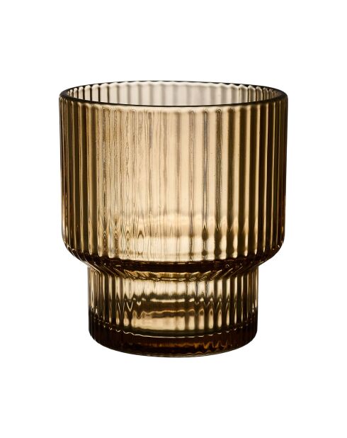 Set de 4 vasos estriados de color amarillo ámbar - 28 cl