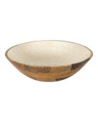 Lot de 2 saladiers en manguier Nerina marron/beige - D. 27,5 cm