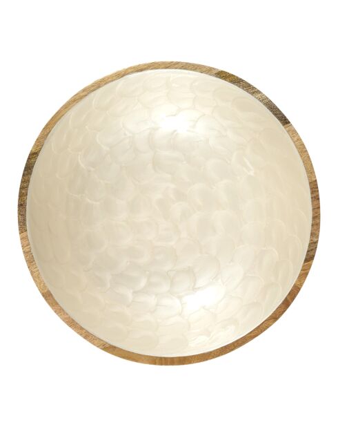 Set de 2 ensaladeras Nerina de mango marrón/beige, 27,5 cm de diámetro
