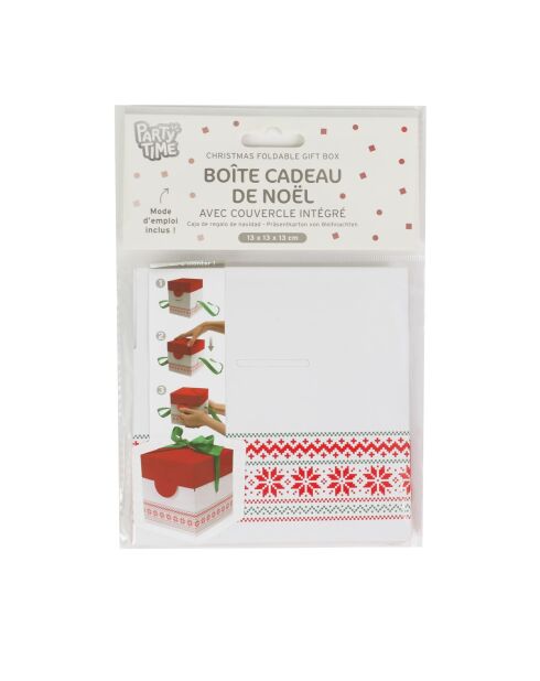 Set de 6 cajas de regalo de Navidad plegables, 13 x 13 cm