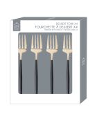 Lot de 4 fourchettes à dessert Charlotte noires - 15,5 x 1,2 x 1,2 cm