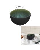 Lot de 6 bols Elia verts/noirs - D. 13,8 cm