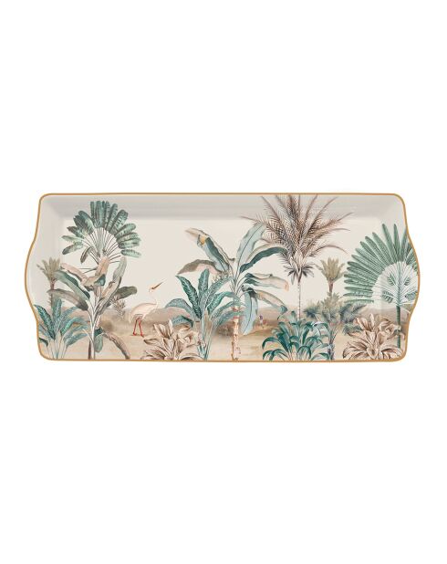 Plato de porcelana multicolor Nostalgic Heaven, 35 x 15 x 2,5 cm