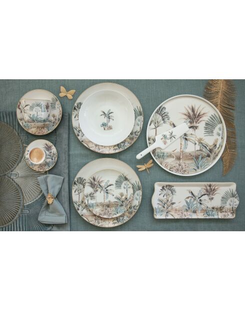 Plat de service en porcelaine Nostalgic Heaven multicolore - 35 x 15 x 2,5 cm
