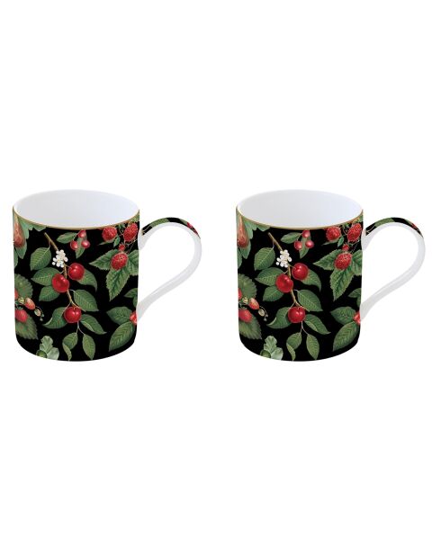 Set mit 2 mehrfarbigen Orchard-Porzellantassen — 350 ml