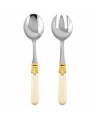 Classic Ghiera Oro Salatbesteck aus elfenbeinfarbenem Edelstahl, 25 x 5 x 4 cm, 2er-Set