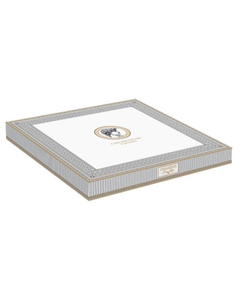 Lot de 2 services à gâteau en porcelaine Palladium blanc - 32 x 32 x 0,04 cm