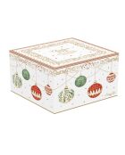 Set di 2 tazze da caffè multicolore in porcellana della vigilia di Natale con piattino - 80ml