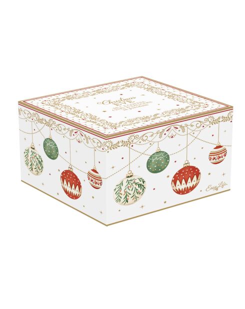 Set de 2 tazas de café de porcelana multicolor para Nochebuena con platillo, 80 ml