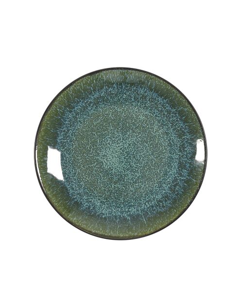 Juego de 6 platos Elia verdes/negros - D. 19,5 cm