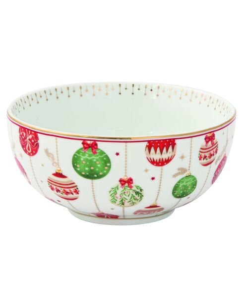 Set de 4 cuencos de porcelana multicolor para Nochebuena, 15 x 15 x 7 cm