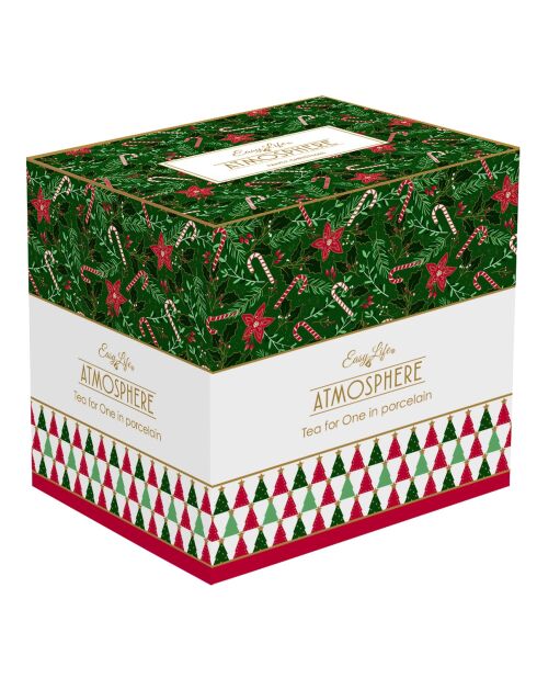 Juego de té individual de porcelana multicolor Fancy Christmas, 350 ml