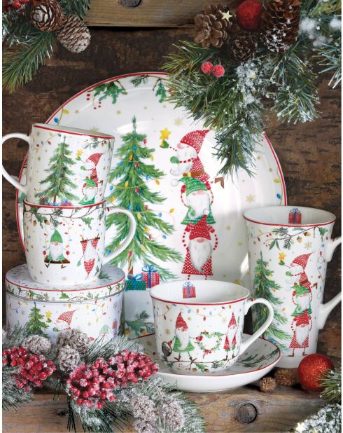 Ready For Christmas Tasse aus feinem Porzellan, mehrfarbig, 600 ml