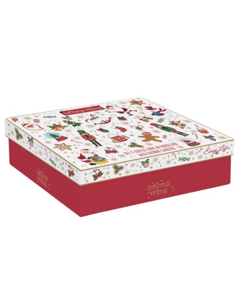 Juego de 4 tazas de café de porcelana con platillo de Christmas Friends, multicolor, 110 ml