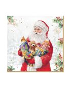 Set van 20 veelkleurige papieren servetten van Santa Is Coming - 33 x 33 cm