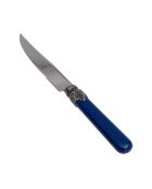 Juego de 6 cuchillos clásicos de acero inoxidable azul para carne, 26 x 5,8 x 7 cm