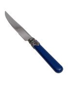 Juego de 6 cuchillos clásicos de acero inoxidable azul para carne, 26 x 5,8 x 7 cm