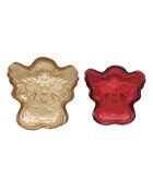 Set mit 2 Desserttellern aus Glas in Rot/Gold Sweet Christmas
