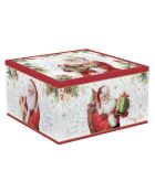 Santa Is Coming porseleinen ontbijtkop en schotel veelkleurig - 400ml