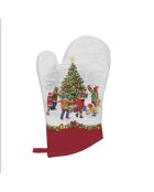 Set tessili da cucina in cotone multicolore Christmas Round Dance - 3 pezzi