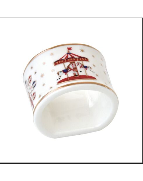 Set di 4 portatovaglioli in porcellana multicolore Christmas Wonderland - 4,5 x 4,5 x 5 cm