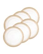 Lot de 6 assiettes plates en porcelaine Festive multicolores - 27 x 27 x 2 cm